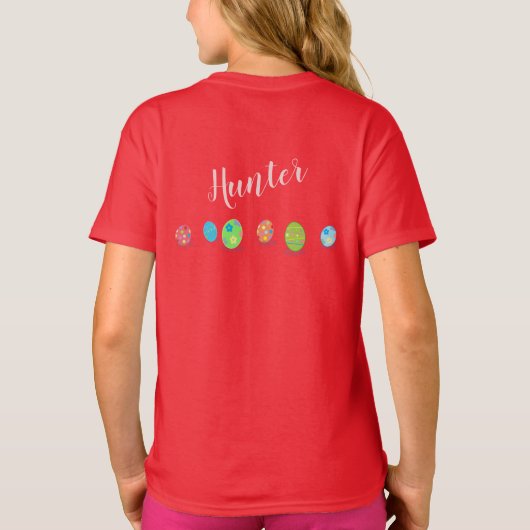 Schattige konijn Happy Easter Eggs Hunt Party Spri T-shirt (Achterkant)