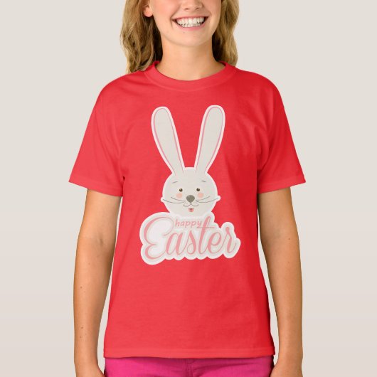 Schattige konijn Happy Easter Eggs Hunt Party Spri T-shirt (Voorkant)