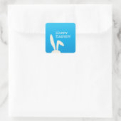 Schattige konijn Happy Easter Eggs Hunt Party Spri Vierkante Sticker (Tas)