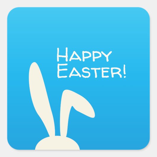 Schattige konijn Happy Easter Eggs Hunt Party Spri Vierkante Sticker (Voorkant)