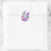 Schattige konijn Happy Easter | Ronde Sticker (Tas)