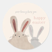 Schattige konijn Happy Easter Sticker (Voorkant)