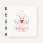 Schattige konijn Happy Valentine's Day | Notitiebo Notitieboek (Voorkant)