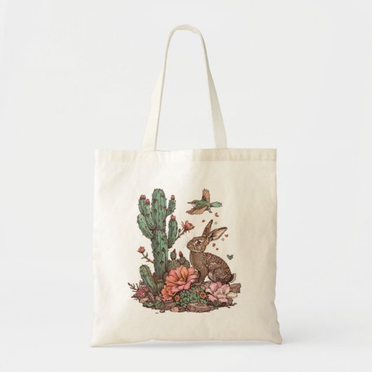 Schattige konijn in de woestijn tote bag (Voorkant)