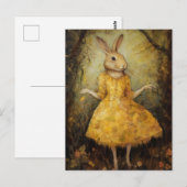 Schattige konijn in een geel jurkje briefkaart (Voorkant / Achterkant)