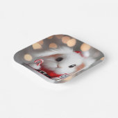 Schattige konijn in een kerstkostuum papieren bordje (Gebogen)