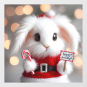 Schattige konijn in een kerstkostuum raamsticker (Vel)