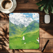Schattige konijn in Mountain Uitzicht Mousepad Muismat