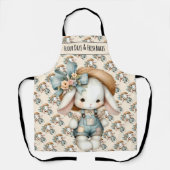 Schattige konijn in Overalls met Straw Pet & Bow Schort (Voorkant)