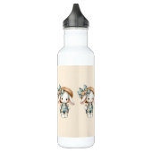 Schattige konijn in Overalls met Straw Pet & Bow Waterfles (Links)