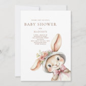 Schattige konijn in Pet Baby shower Kaart (Voorkant)