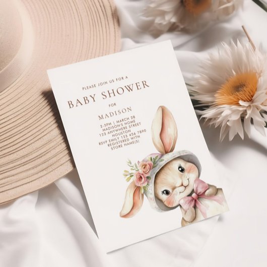 Schattige konijn in Pet Baby shower Kaart