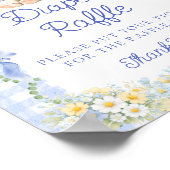Schattige Konijn Jongen Baby Shower Luier Raffle Poster (Hoek)