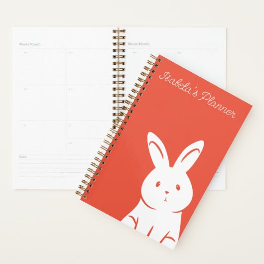 Schattige konijn | Jouw naam toevoegen Planner (Display)