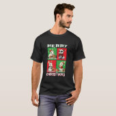 Schattige konijn Kerstdieren Lover Vrolijk Kerstfe T-shirt (Voorkant volledig)