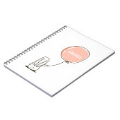 Schattige konijn. Kinder grappige konijnendier en Notitieboek (Linkerzijde)