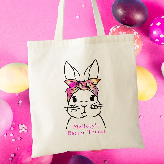 Schattige konijn Kinder paasfeest Canvas tas