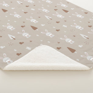 Schattige konijn Kinder Patroon Sherpa Deken