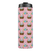 Schattige konijn kleurrijke paasei jacht mand patr thermosbeker (Voorkant)