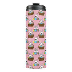 Schattige konijn kleurrijke paasei jacht mand patr thermosbeker