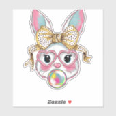 Schattige konijn konijn konijnengezicht Blowing Bu Sticker (Vel)