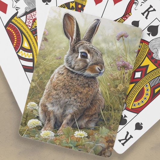 Schattige Konijn Konijn Schilderij Pokerkaarten