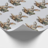 Schattige konijn lezen boek retro kinderen cadeaupapier (Hoek)