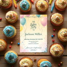 Schattige konijn met ballon  verjaardag