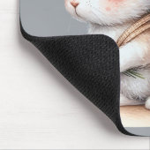 Schattige konijn met bloemen Waterverf Art Muismat (Hoek)