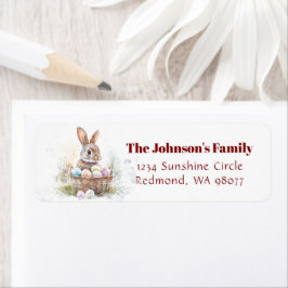 Schattige konijn met easter address etiket
