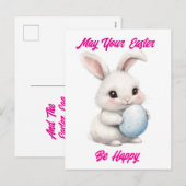 Schattige konijn met ei vakantie Briefkaart (Voorkant / Achterkant)