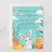 Schattige konijn met eitjes bloemetjes paaseierjac kaart (Voorkant)