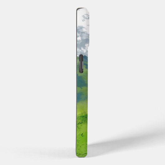 Schattige konijn met Mountain Uitzicht iPhone Case (Achterkant / Rechts)