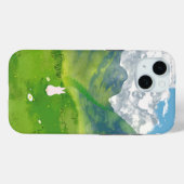 Schattige konijn met Mountain Uitzicht iPhone Case (Achterkant (horizontaal))