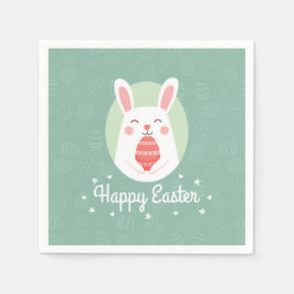 Schattige konijn met paasei | Papieren Servetten