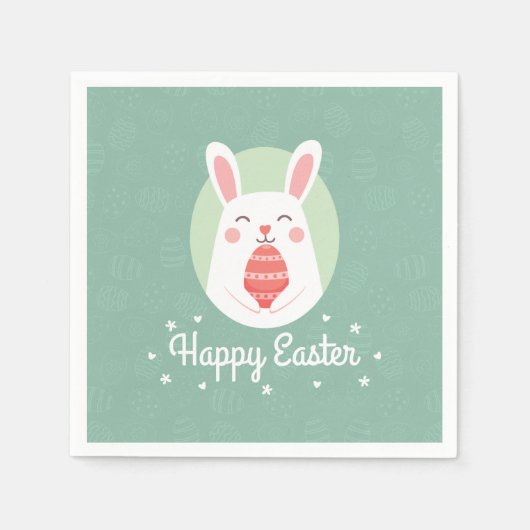 Schattige konijn met paasei | Papieren Servetten (Voorkant)