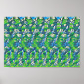 Schattige konijn met paraplu - verborgen 3D-print Poster (Voorkant)