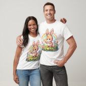 Schattige konijn met regenboog T-shirt (Unisex)