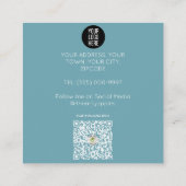 Schattige konijn met warme kleuren babysitter vierkante visitekaartje (Achterkant)