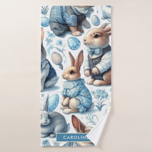 Schattige Konijn Naadloos Badhanddoek (Badhanddoek)