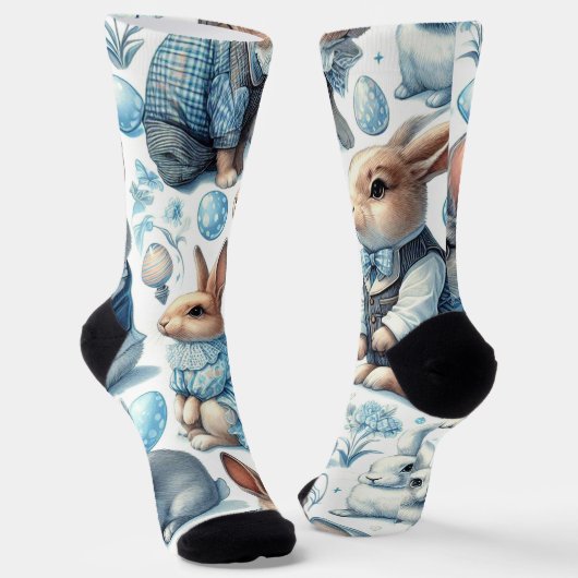 Schattige  Konijn Naadloos Sokken (Gebogen)