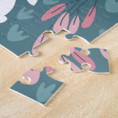 Schattige konijn: naadloze print. legpuzzel (Zijkant)