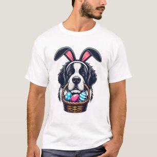 Schattige Konijn Oor Sint Bernard Honden Pasen Ei T-shirt