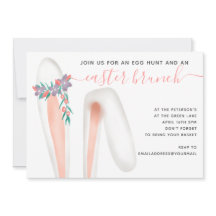 Schattige konijn oorkoraal brunch eierjacht Pasen