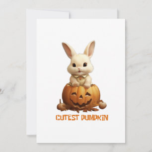 Schattige Konijn op Pompoen - Schattig Herfstkonij Kaart