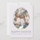 Schattige Konijn Pastelei Vorm Foto Paas Kaart (Voorkant)