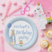 Schattige Konijn Plaid Boys Verjaardagsfeest Papieren Bordje (Feest)