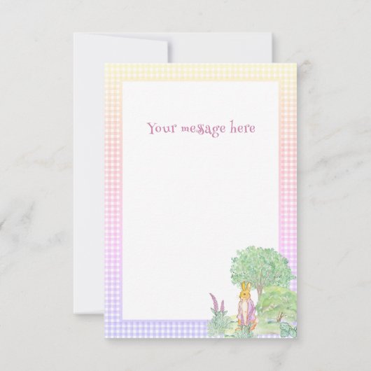 Schattige konijn roze Baby shower Bedankkaart (Achterkant)