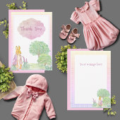 Schattige konijn roze Baby shower Bedankkaart