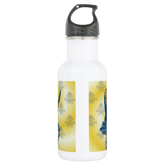 Schattige konijn Schotse hoogland danser Waterfles (Voorkant)